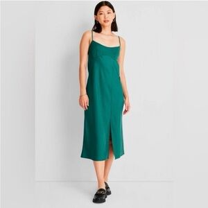 NWT Green Slip Dress